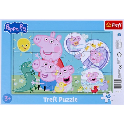 Trefl Пъзел в рамка Trefl от 15 части - Милото прасенце Пепа (31434)