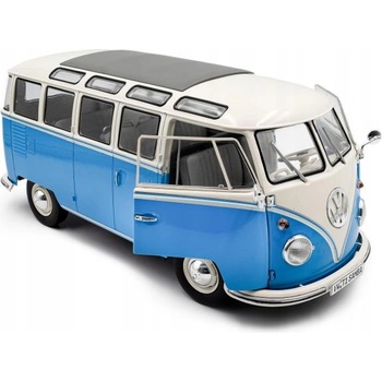 Solido 1: 18 volkswagen t1 samba СИН / БЯЛ 1962 - solido