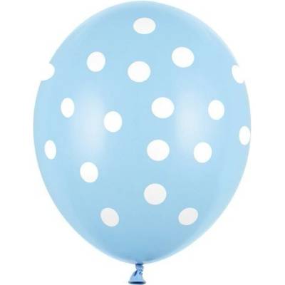 Party Deco Латексови Балони Пастел Бебешко Синьо на Точки 30см (sb14p-223-011w)