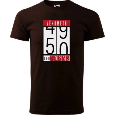 Dobrý Triko pánské tričko Věkometr 50 Kávová