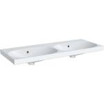 Geberit Acanto - Двойна мивка 120x48 см, без отвор за смесител, с преливник, с KeraTect, бяла 500.628. 01.8 (500.628.01.8)