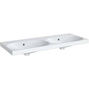 Geberit Acanto - Двойна мивка 120x48 см, без отвор за смесител, с преливник, с KeraTect, бяла 500.628. 01.8 (500.628.01.8)