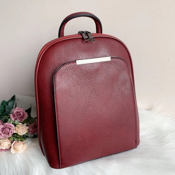 Image 1 of Елегантна Кожена Чанта-Раница Бордо - Модел М6169