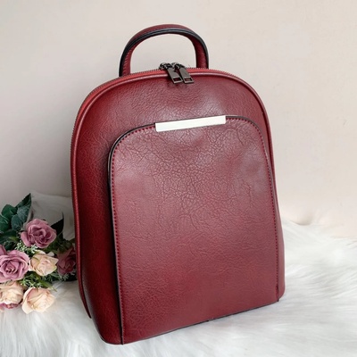 Елегантна Кожена Чанта-Раница Бордо - Модел М6169
