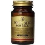 Solgar Хранителна добавка Фолиева киселина, Solgar Folacin Vitamin for Nervous System Health 800mcg 100 Tablets