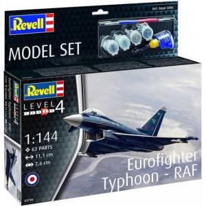 Revell Комплект за сглобяване, Revell, Eurofighter Typhoon RAF, 63 части (R63796)