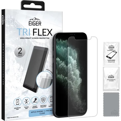Eiger Eiger Tri Flex High-Impact Film Screen Protector (2 Pack) for Apple iPhone 11 Pro Max/XS Max Clear (EGSP00529)