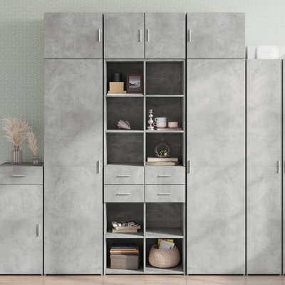 vidaXL Шкаф за съхранение бетонно сив 70x42, 5x225 см инженерно дърво (3281339)