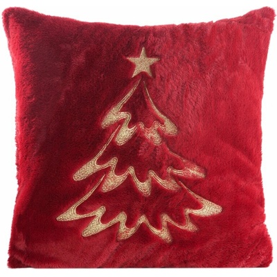 Takoy Vánoční sametový povlak na polštář 45x45 cm červený vánoční stromeček-HF-478027 | 45 x 45 cm