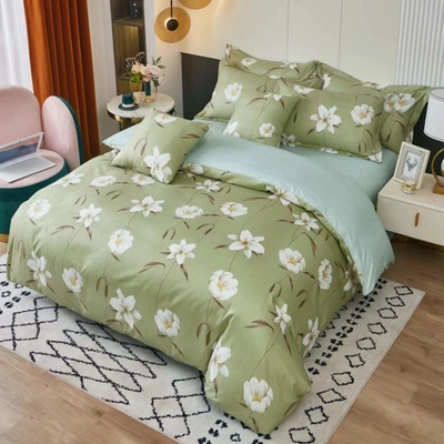 TiaHome 3 dielne obliečky krep polycotton Nela zelená 140x200 70x90