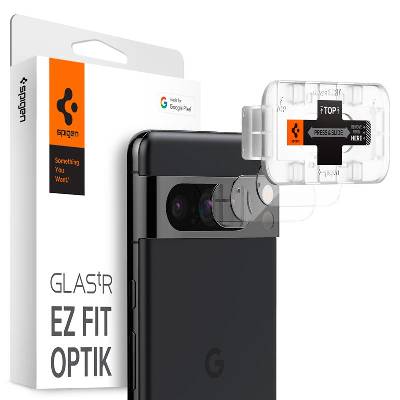 Glass Optik tR EZ Fit 2 Pack - комплект 2 броя предпазни стъклени протектори за камерата на Google Pixel 8 Pro (прозрачен)