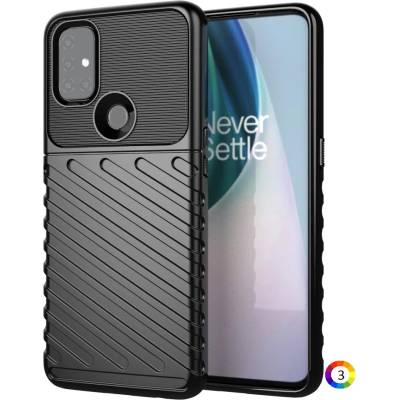 OnePlus Nord N10 5G Удароустойчив Twill Texture Калъф и Протектор