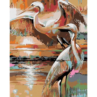 zuty Malování podle čísel Dvě volavky 80 x 100 cm vypnuté plátno na rám 8596530039754