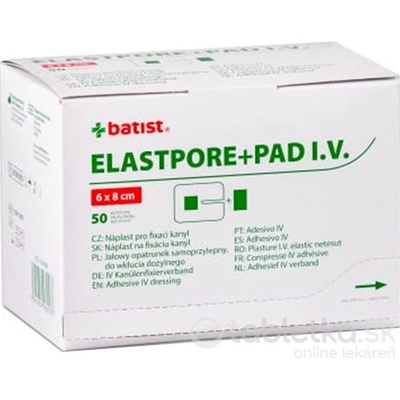 Elastpore+pad I.v. náplasť s výrezom sterilná 6x8 cm 50 ks