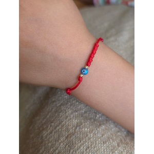 Kathryn' s bracelets Червен конец за Бебе със Злато, Седем възела и Синьо Око (БЗГ2)
