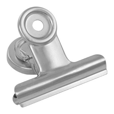 JUNIOR Klip pružinový s magnetem 50 mm - stříbrný