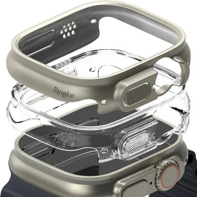 Ringke Тънък калъф Ringke от 2 комплекта за Apple Watch Ultra 1/2 (49 мм) - прозрачен и титанов (8809881269023)