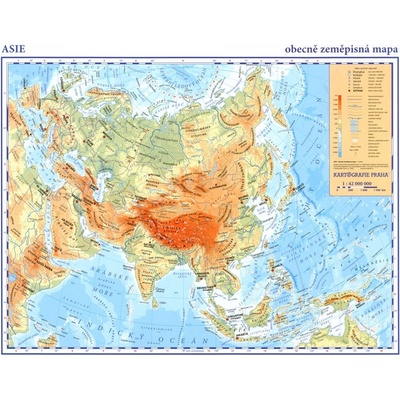 Asie Obecně zeměpisná mapa