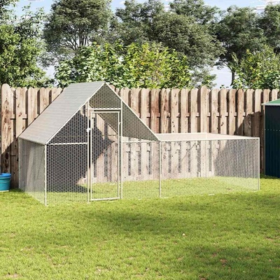 vidaXL Klec pro kuřata 4 × 2 × 2 m, pozinkovaná ocel stříbrná 9799.144556