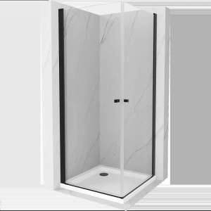 Mexen Pretoria Дуо душ кабина с отваряеми врати 90 x 90 см, прозрачна, черна + (852-090-090-70-02-4010B)
