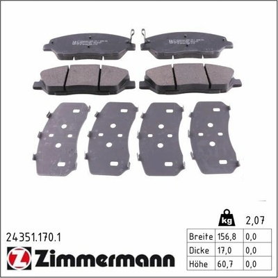 Sada brzdových destiček, kotoučová brzda ZIMMERMANN 24351.170.1