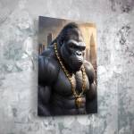 Art gift Стъклено АРТ пано - Горила с Верига