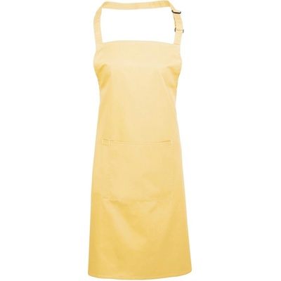 Premier Workwear Keprová pracovní zástěra s kapsou z kolekce Colours Collection žlutá citronová Pantone 127C 72x86cm PW154