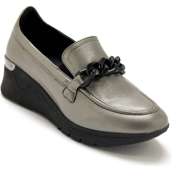 Pédiconfort Mokasíny na klínku stříbřitá