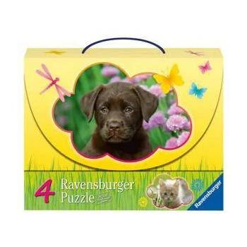 Ravensburger Детски Пъзел - 4 в 1 промо, Tierkinder im Freien, Ravensburger, 706662