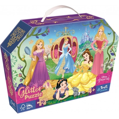 Trefl glitter v kufríku Princezné Disney 70 dielov