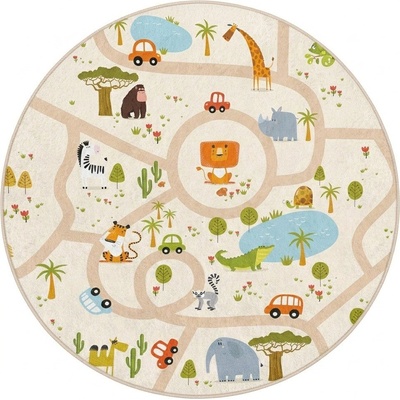 Mila Home Детско килимче за игра подходящо за пране ø150 cm Savana Ride - Mila Home (HKC-YuvHali-327-150x150)