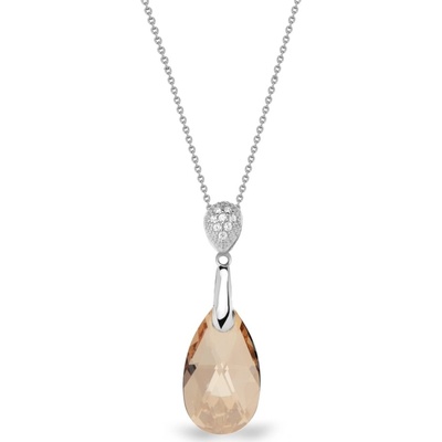 Spark Stříbrný se Swarovski elements zlatá kapka dainty drop N610616GS Gold Shadow
