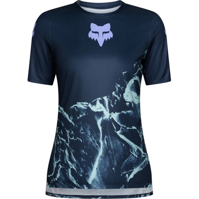 FOX Racing Дамска фланелка с къс ръкав за колоездене FOX Racing Women's Ranger S/S Jersey Image Print Cycling jersey - Arctic Blue (156-2807-0114)