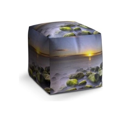 Sablio Taburet Cube Kameny v jezeře: 40x40x40 cm