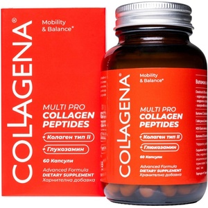 Collagena Multi Pro Колагенови пептиди с глюкозамин, МСМ и Витамин D3, 60 капсули - ozone