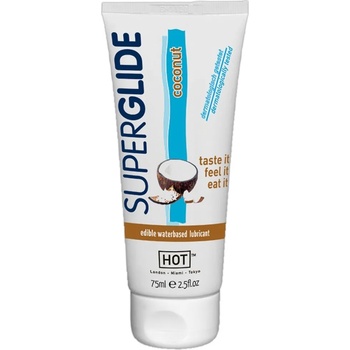 Image 1 of HOT Superglide Edible Waterbased Lubricant Coconut 75ml