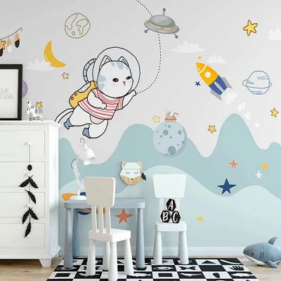 Art gift Фототапет за детска стая - Коте космонавт