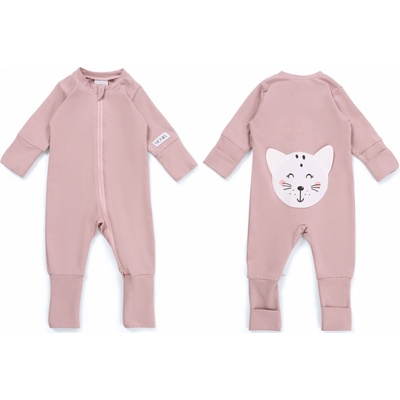 Moniel Dětský rostoucí overal Kočka Pastel růžová – Zboží Dáma