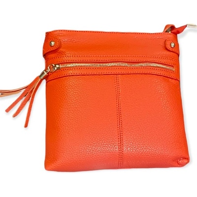 Vera Pelle dámská kožená crossbody kabelka 1660 papaya oranžová