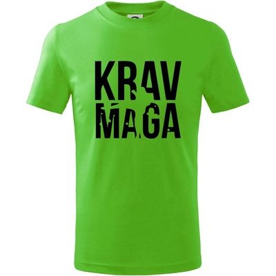 Nápis Krav Maga tričko detské Apple Green
