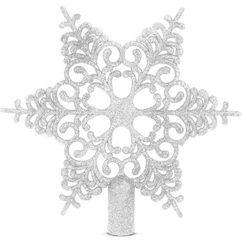 Family Christmas Špic na vánoční strom ve tvaru hvězdy stříbrný