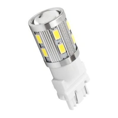 Диодна крушка тип t25 3156 canbus с 16 smd диода 5630 и лупа - единична светлина - жълта