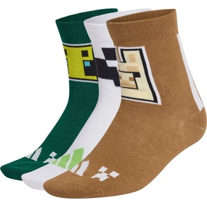 adidas Детски спортни чорапи adidas Kid's Minecraft 3-Pack Sports socks - Carbon / Brown Desert / Collegiate Green - размер 25-27 (EU) (207-1487-0112)
