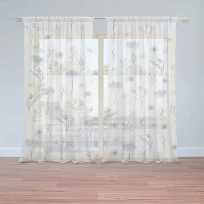Sablio Záclony Jemné kvety: 2ks 150x250cm