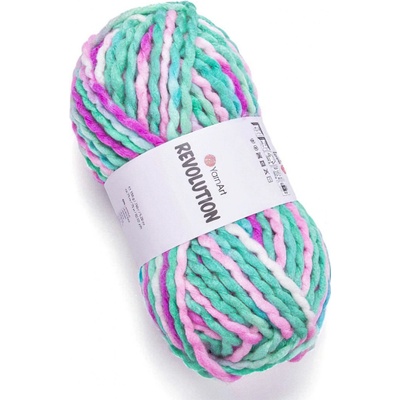 YarnArt pletací příze REVOLUTION 1613 tyrkysovo-růžová, efektní, 150g/75m