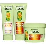 Garnier Fructis Keratin Sleek Комплект - Шампоан, Балсам и Маска, 2 х 200 + 370 ml - ozone