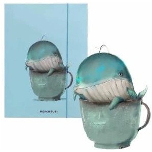Narcissus A4 briefcase with elastic band Whale
