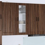 vidaXL Стенен стъклен шкаф LUCCA Кафяв дъб 40 x 31 x 100 см (885102)