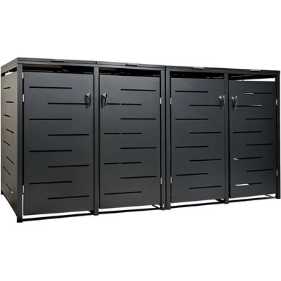 Stilista skriňa na 4 popolnice 260 x 80 x 116 cm antracit