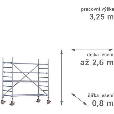 Lešení RUX MOBILO 800 3,25 m 260 cm